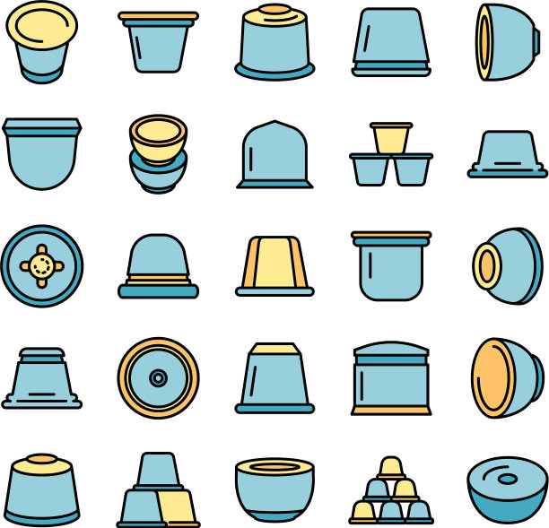 胶囊咖啡图标设置扁平图片下载