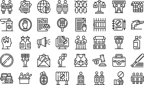 不服从的图标设置轮廓风格图片下载