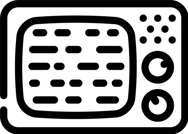 电视复古电视设备线图标图片下载