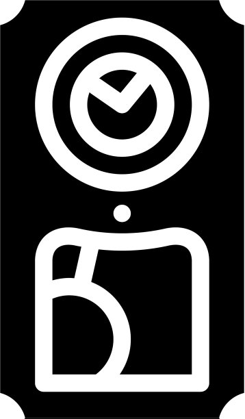 时钟vintage字形图标黑色图片下载