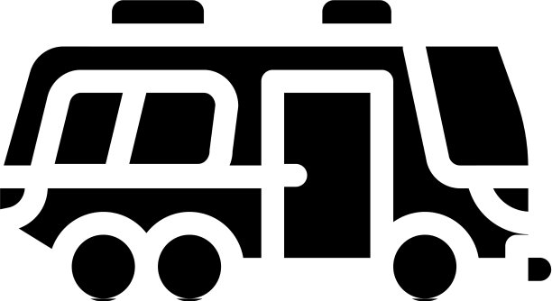 公车上的车轮字形图标图片下载