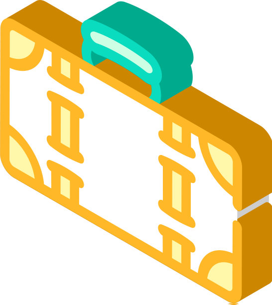 手提箱古董等距图标图片下载