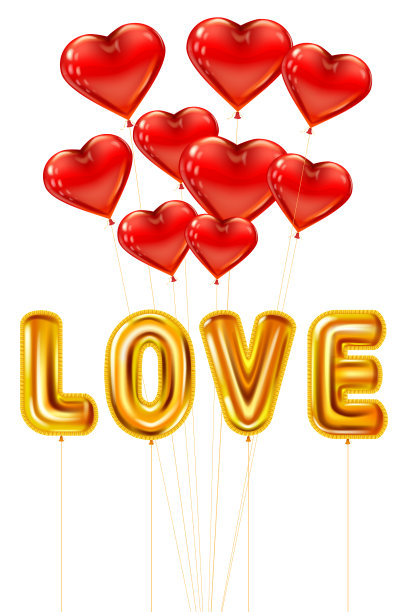 爱金氦金属光泽气球图片下载