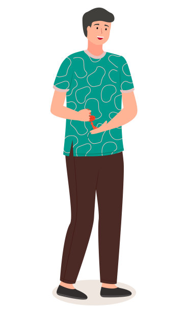 年轻英俊的男子穿着便服站在那里图片下载