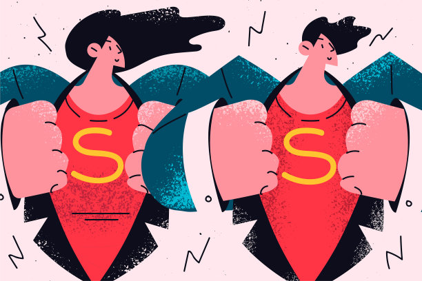 商业团队超级英雄的成功理念图片下载