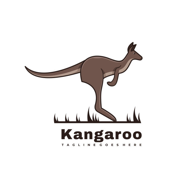 袋鼠吉祥物标志设计图片下载