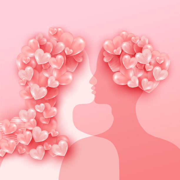 剪影一个年轻的男人和女人的爱图片下载