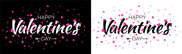 情人节卡片情人节横幅粉心图片下载