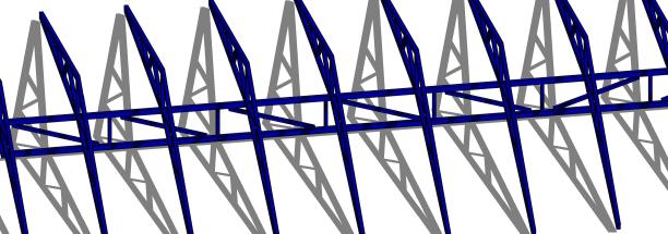抽象的木桁架和阴影的3d插图模式。图片下载