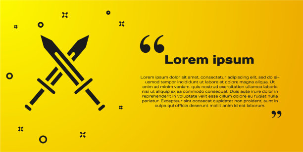 黑色交叉中世纪剑图标孤立上图片下载