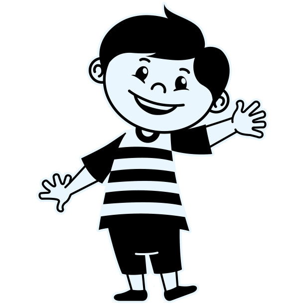 黑头发有黑线的男孩图片下载