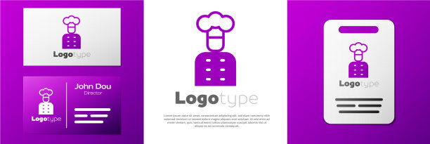 标识式意大利厨师图标孤立在白色图片下载