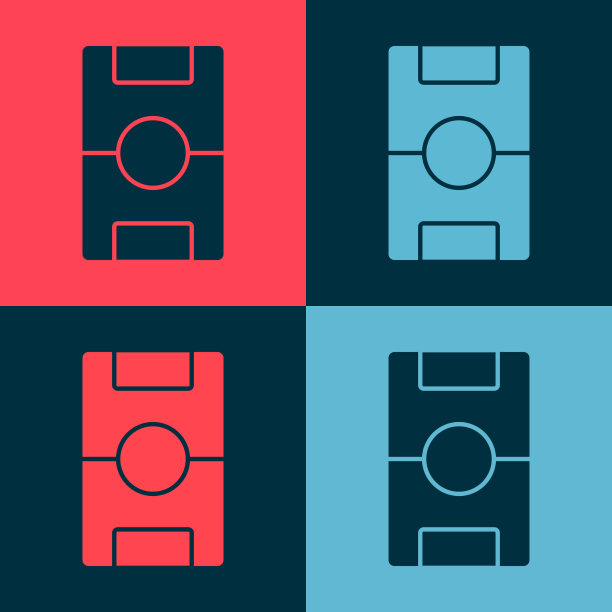 波普艺术足球桌图标孤立的颜色图片下载