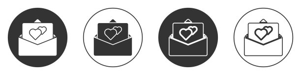 黑色贺卡图标孤立在白色图片下载