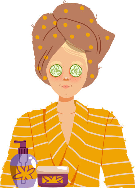 年轻女孩用毛巾裹着头图片下载