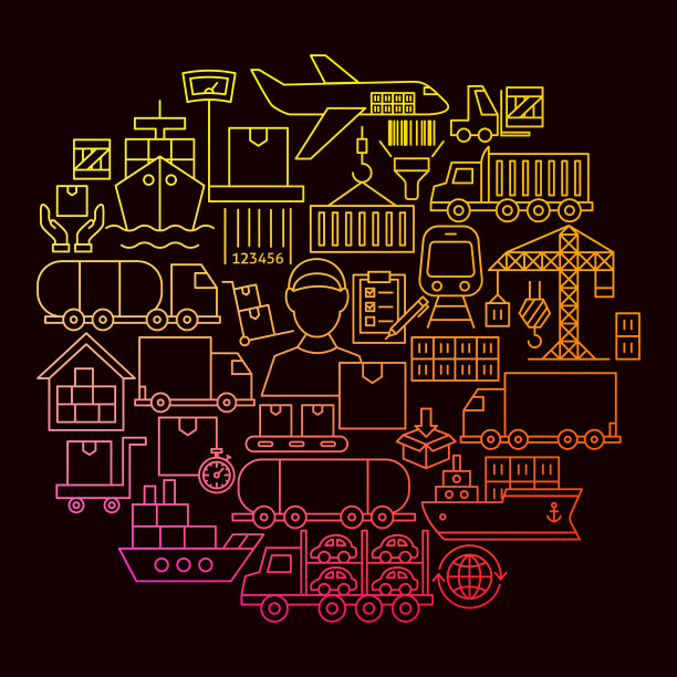 货运线图标圆概念图片下载