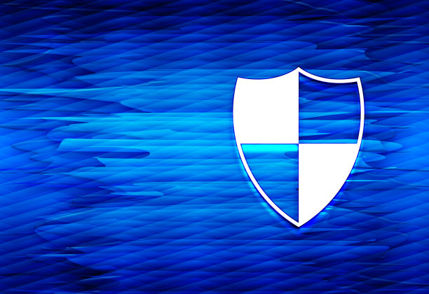 盾牌图标水波抽象蓝色背景插图图片下载