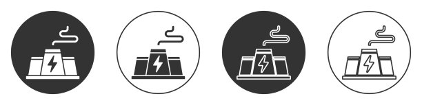 黑色电站和工厂图标图片下载