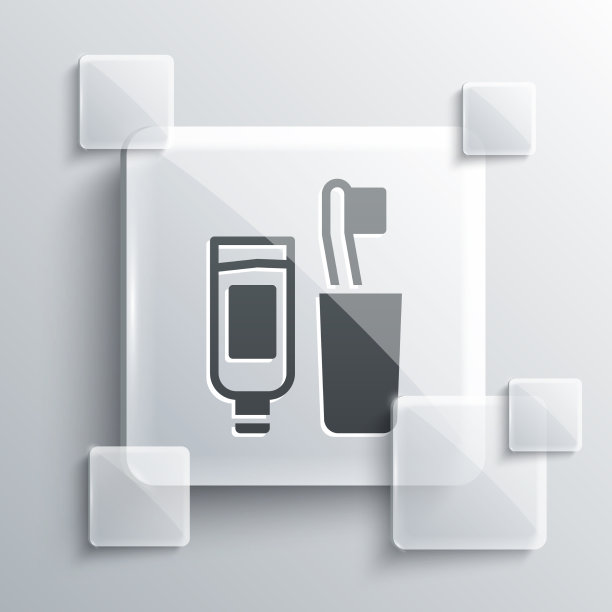 灰色牙刷和管状牙膏图标图片下载