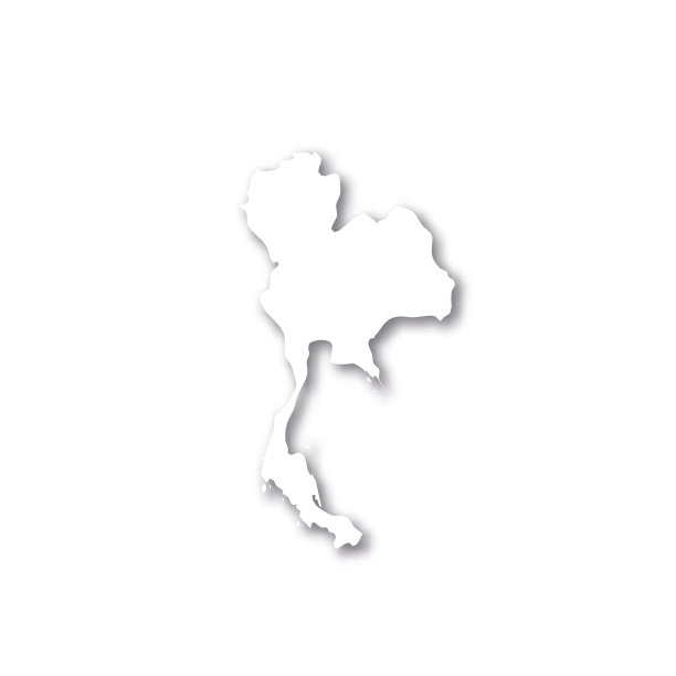 泰国-白色3d剪影地图国家地区图片下载