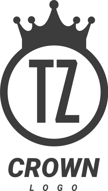 Tz字母标志设计为圆形皇冠图片下载