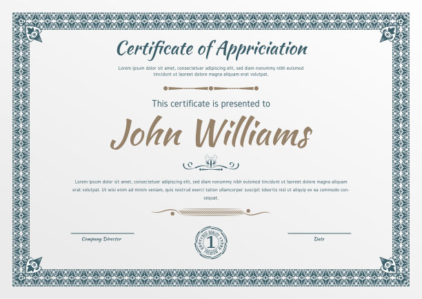 复古装饰边框证书。业务简单的设计。矢量图图片下载