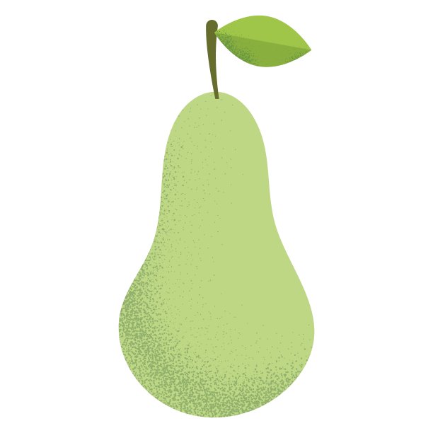 绿色的梨。图标，图章，菜单项。矢量插图孤立在白色背景。图片下载