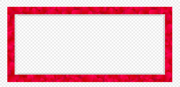 心框爱的旗帜与红花瓣图片下载