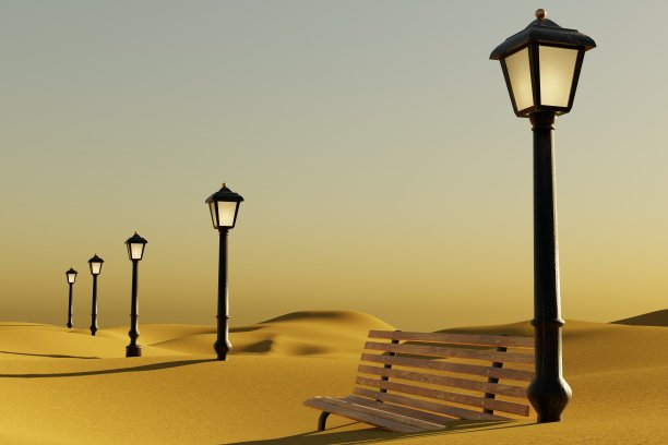 沙子覆盖了公园。三维演示图片下载