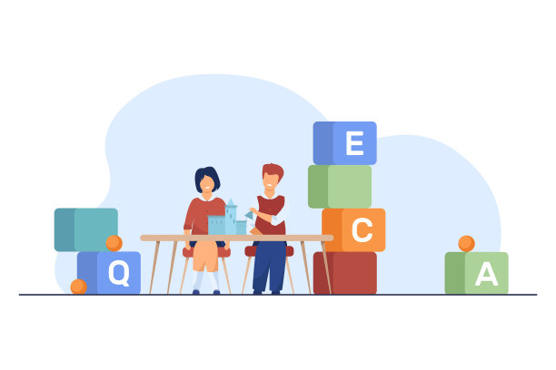 孩子们坐在玩具城堡前图片下载