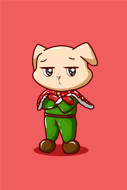 一只穿着圣诞服装的平脸狗图片下载