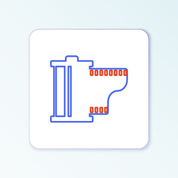 线相机老式胶卷卷墨盒图标图片下载