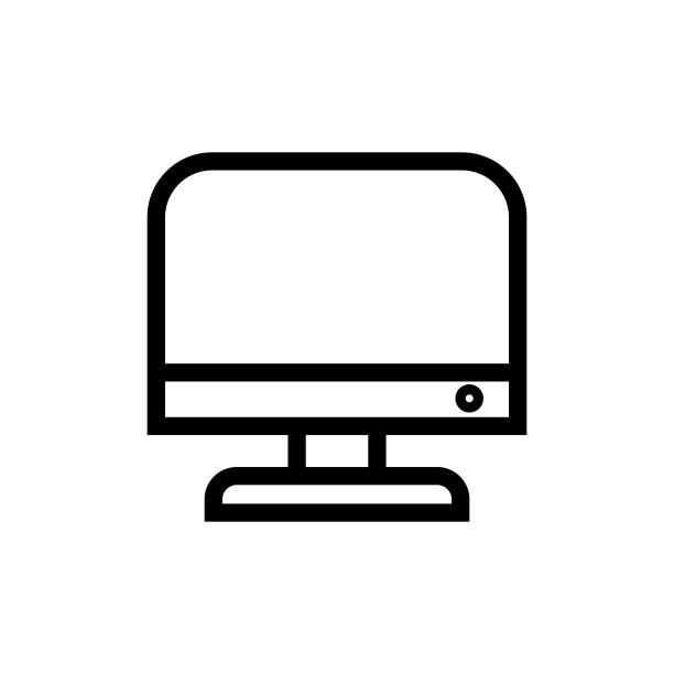 电脑显示器屏幕上的直线图标。卡通桌面PC框架。矢量插图孤立。图片下载