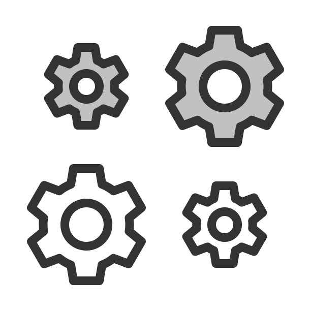 像素完美的直线图标的齿轮图片下载