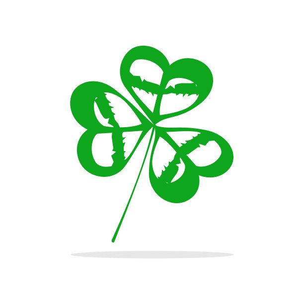 叶子三叶草图标绿色图标孤立在白色图片下载