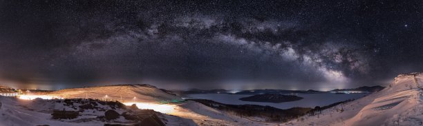 日本北海道比荷罗山口星光灿烂的天空图片下载