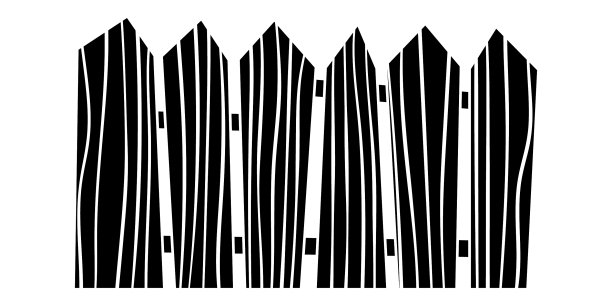 栅栏黑白手绘图片下载