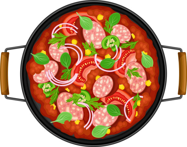 加入炖肉、蕃茄和意大利腊肠图片下载