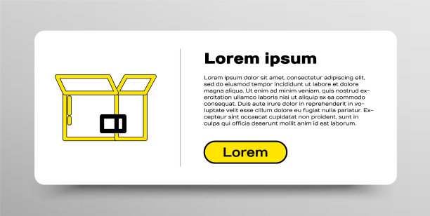 线纸盒纸箱图标隔离在白色图片下载