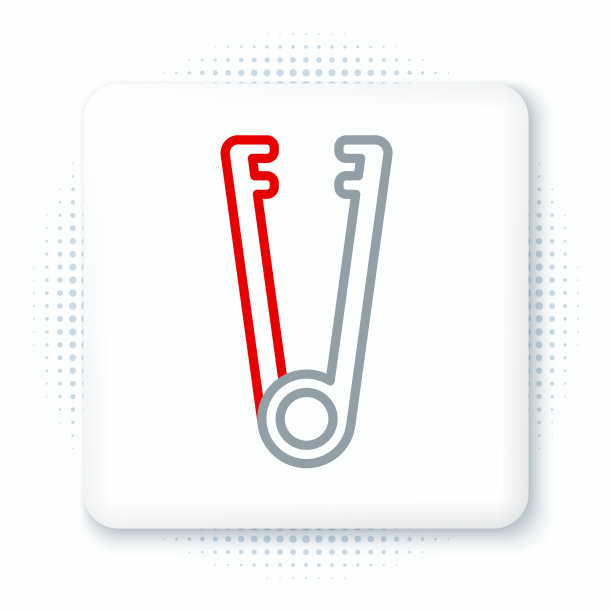 线肉钳图标孤立在白色背景图片下载