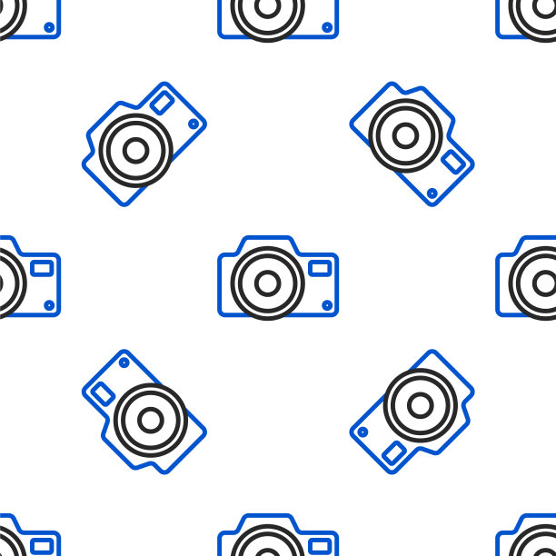 线条照片相机图标隔离无缝模式图片下载