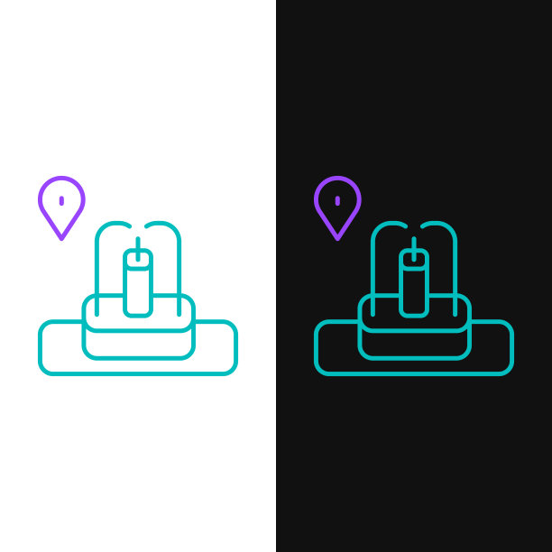 线位置与喷泉图标隔离在白色图片下载