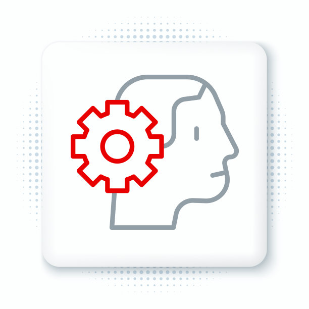 线人形机器人图标隔离在白色图片下载