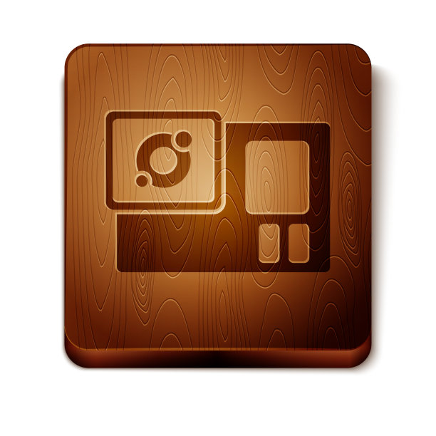 棕色行动极端相机图标孤立在白色图片下载