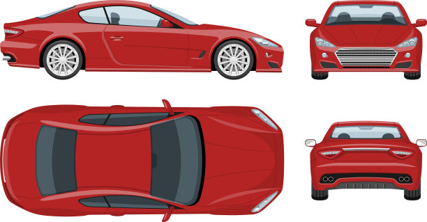 红色跑车模板车辆品牌模型图片下载