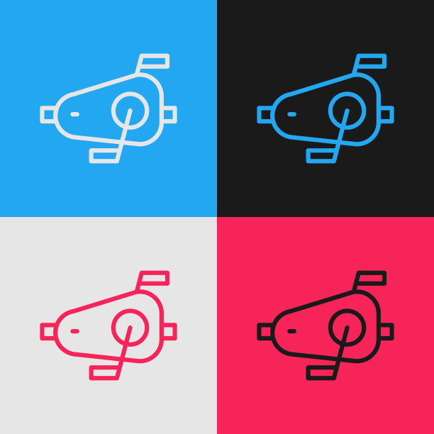 波普艺术线自行车踏板图标孤立的颜色图片下载