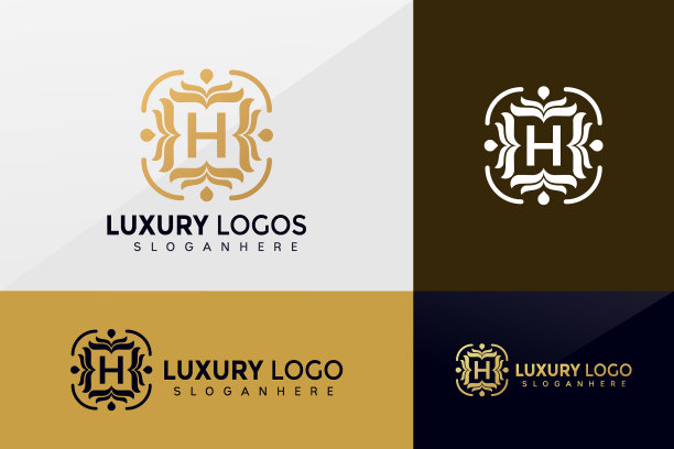 首字母h豪华标志简约典雅图片下载