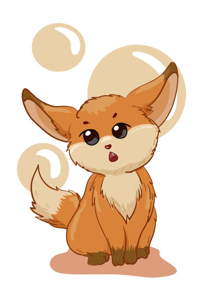 一只棕色的小狐狸正坐着图片下载