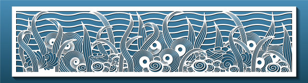 激光切割面板与水下设计墙艺术图片下载