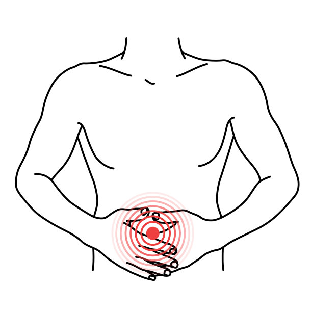 腹部疼痛最小医疗大纲海报红色图片下载